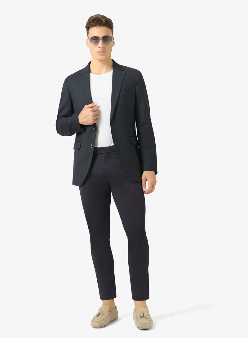 Robert Wood Men High-Waist Tailored Straight-Leg Trousers