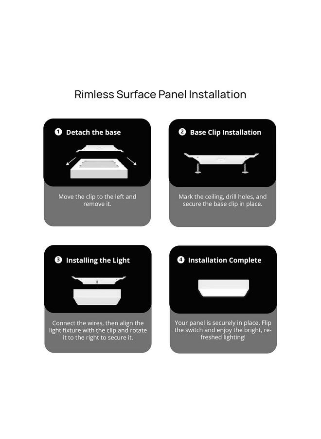 wipro Garnet 18W Rimless Square Led Surface Panel | Warm White Light (2700K) | Elegant Rimless Design for Wider Spread of Light | Surface Mounted Led Down Light for Ceiling | Pack of 1 - Image 5