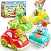 JOYIN Animal Toy Cars Toddler Toys for Boys Girls 4 Pack Press and Go Cars Including Elephant Monkey Giraffe and Lion Wind Up Toddler Gift Birthday Gift for Kids - Image 3