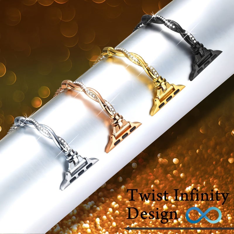 Silvery Diamond Cross Iwatch Strap Compatible Series 8 7 6 5 4 3 2 1 SE 38 40 41mm - Image 1