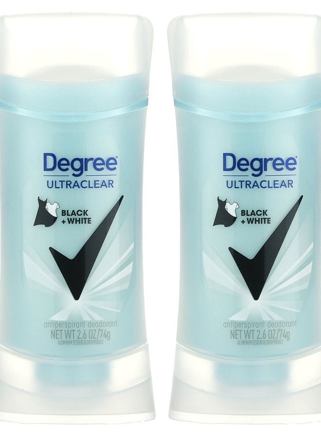 Degree UltraClear Black + White Antiperspirant Deodorant 2 Pack 2.6 oz (74 g) Each