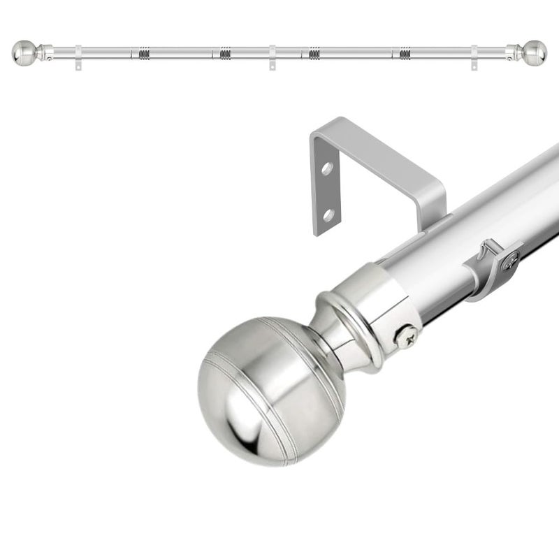 GRIVAN Stainless Steel 1 Inch Curtain RodPipe Steel curtain KnobFinials and Curtain SupportBracket For WindowDoor Curtain Holder Set 90 Inch - Image 1