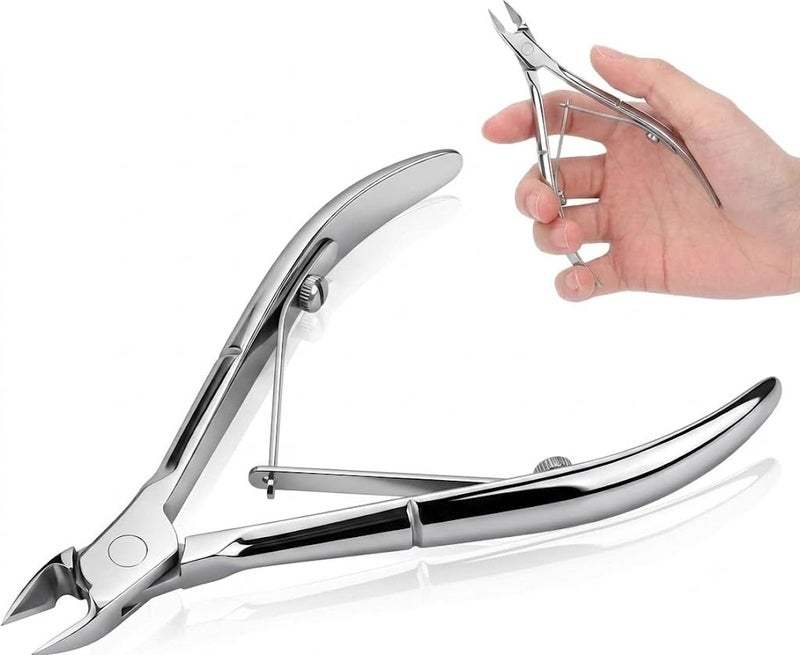 Trimmer Cuticle Nippers,Professional Stainless Steel Cuticle Cutter Cuticle Clippers Cuticle Remover,Pedicure Manicure Tools for Fingernails and Toenails(Silver) - Image 1
