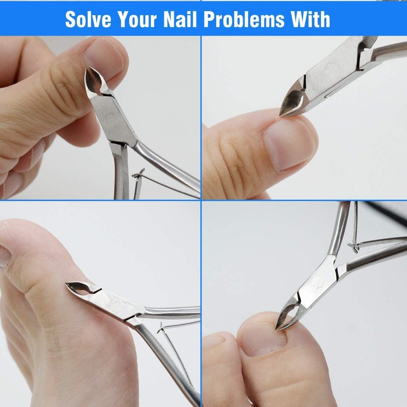 Trimmer Cuticle Nippers,Professional Stainless Steel Cuticle Cutter Cuticle Clippers Cuticle Remover,Pedicure Manicure Tools for Fingernails and Toenails(Silver) - Image 3