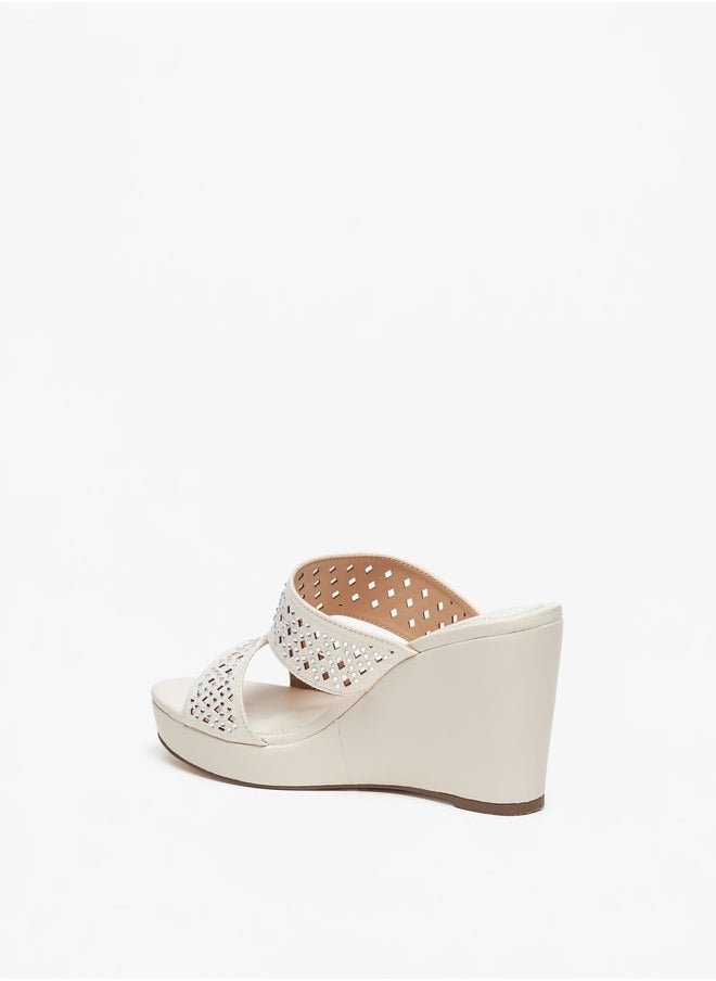 Celeste - Women's Embellished Slip-On Sandals with Platform Heels - Image 1