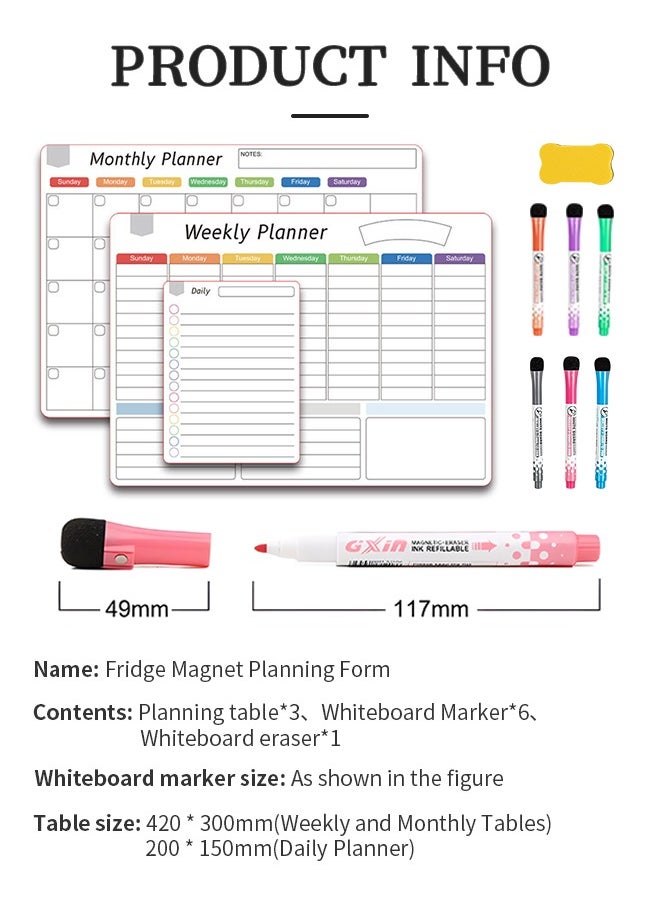 Generic - Bendable Dry Erase Board Magnetic Whiteboard Easy to Wipe Clean Without Marks for To-Do Lists, Fitness Plans, Schedule Board - Image 1