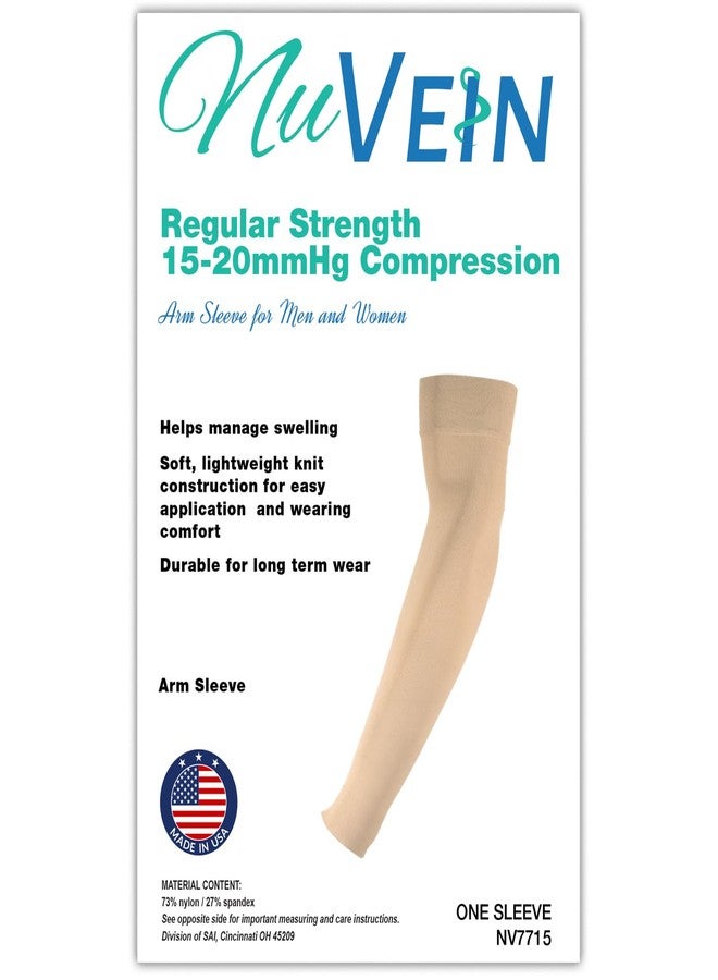 NuVein 15-20 mmHg Compression Lymphedema Arm Sleeve, Medical Support for Post Surgical Swelling Recovery, Beige, Small - Image 4