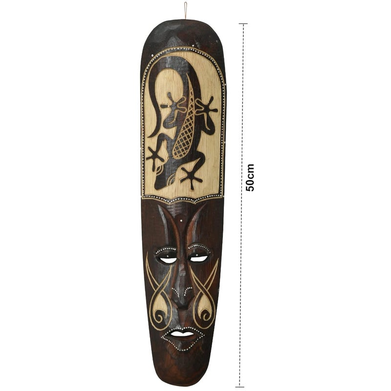 WOODENCLAVE WOODENCLAVE HandPainted AfroEgyptian Hanging Lizard Mask Wooden Dcor for Home Office and Caf Unique Interior Accent Piece Ideal for Art Lovers and Cultural Enthusiasts Multicolour - Image 3