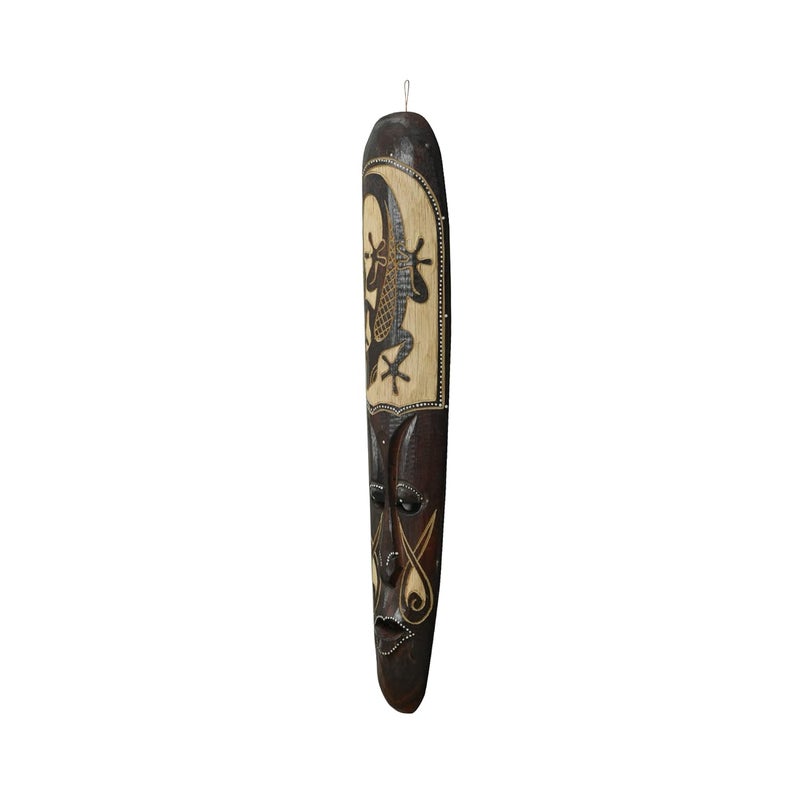WOODENCLAVE WOODENCLAVE HandPainted AfroEgyptian Hanging Lizard Mask Wooden Dcor for Home Office and Caf Unique Interior Accent Piece Ideal for Art Lovers and Cultural Enthusiasts Multicolour - Image 2