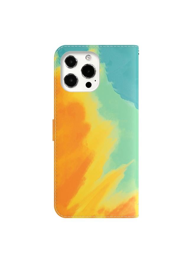 S-TOP Case For iPhone 13 Pro Max Watercolor Pattern Horizontal Flip Leather Case with Holder & Card Slot & Wallet - Image 3