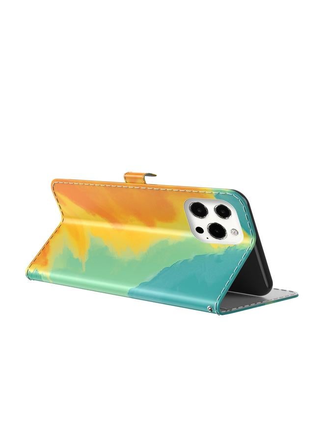 S-TOP Case For iPhone 13 Pro Max Watercolor Pattern Horizontal Flip Leather Case with Holder & Card Slot & Wallet - Image 4