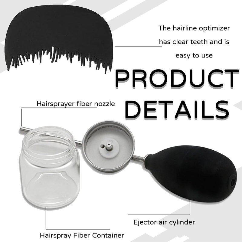 hinbkenla Hair Fiber Spray Bottle With Hairline Optimizer,Spray Applicator,Hair Fiber Spray Applicator,For Hair Building Fibers, Dry Shampoo And Cosmetic Powders - Image 3