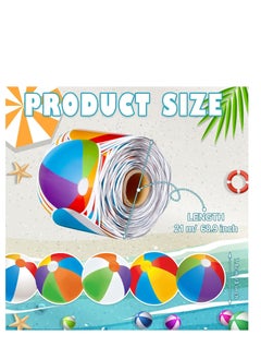 Y&D Beach Ball Border Decor Sticker, Bulletin Suitable for Board, White Cork Room Decor, Desk and Classroom  - Image 2