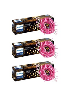 Philips PHILIPS Starlit 12 Meter 72 LEDs String Light for Decoration Festival LED String Light for Diwali Christmas and Home Decoration Pink Pack of 3  - Image 1