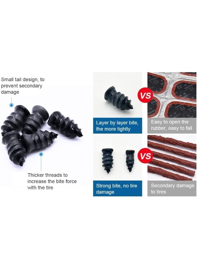 Generic Tire Repair Nail Set With Screw Driver 20 Small And 20 Large Car Tire Fast Repair Screw Nails Easy Install Rubber Self-Service Tire Repair Tool Kit  - Image 3