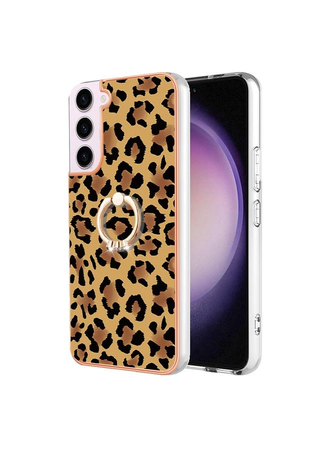 S-TOP Case For Samsung Galaxy S22 5G Electroplating Dual-side IMD Phone Case with Ring Holder - Image 2