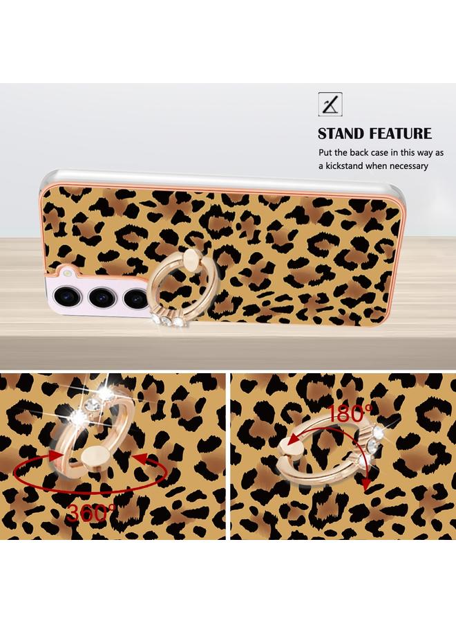 S-TOP Case For Samsung Galaxy S22 5G Electroplating Dual-side IMD Phone Case with Ring Holder - Image 3