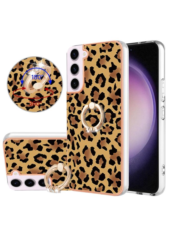 S-TOP Case For Samsung Galaxy S22 5G Electroplating Dual-side IMD Phone Case with Ring Holder - Image 1