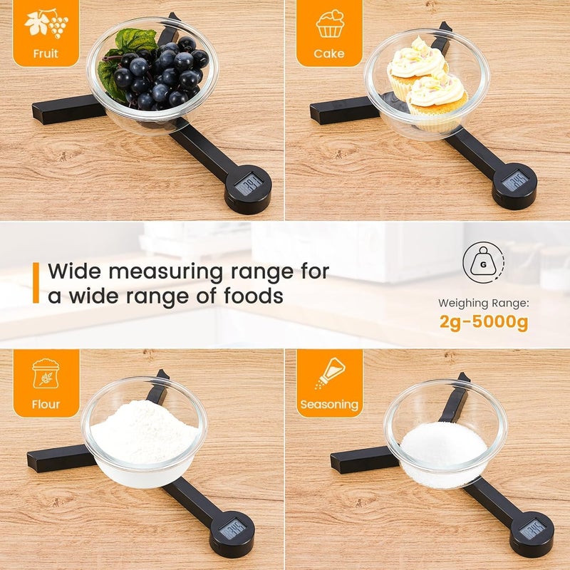 YOOJ® Collapsible Mini Portable Travel Food Scale, Kitchen Weighing Scale for Food, Highly Accurate Compact Small Scales with LCD Display, Calorie Control, Measuring Intake of Healthy (Black) - Image 5