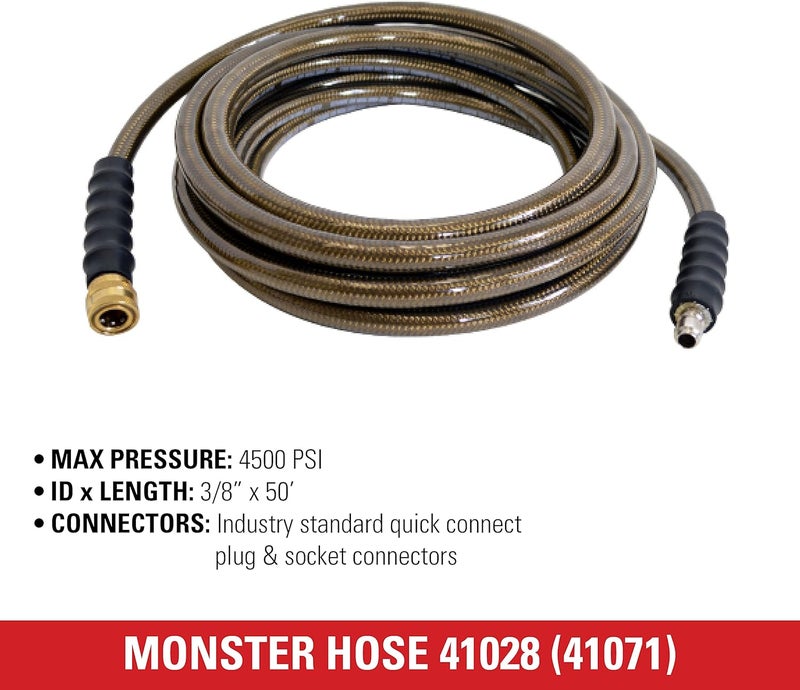 Simpson Cleaning 41028 Monster Series 4500 PSI Pressure Washer Hose Cold Water Use 38 Inch Inner Diameter 50Foot Brown - Image 4