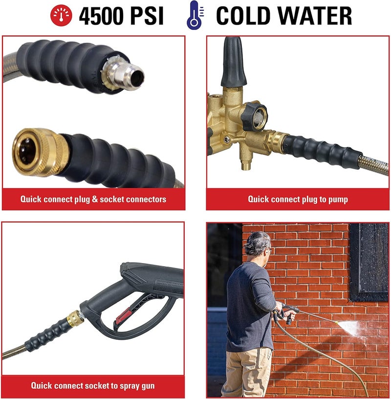 Simpson Cleaning 41028 Monster Series 4500 PSI Pressure Washer Hose Cold Water Use 38 Inch Inner Diameter 50Foot Brown - Image 3