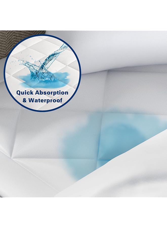 erorex Holden Waterproof Sofa Bed Mattress Protection Pad With 3M Scotchgard Moisture Management Hypoallergenic Microfiber 60 Inch X 72 Inch All Over Elastic Mattress Pad  - Image 2