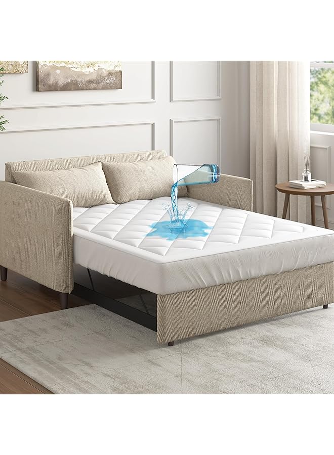 erorex Holden Waterproof Sofa Bed Mattress Protection Pad With 3M Scotchgard Moisture Management Hypoallergenic Microfiber 60 Inch X 72 Inch All Over Elastic Mattress Pad  - Image 1