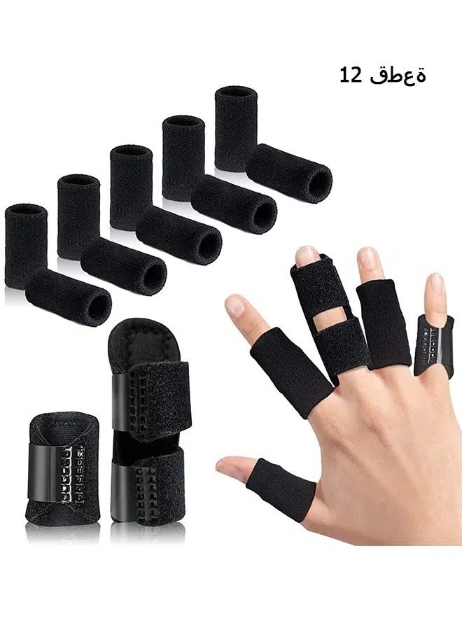 Finger Splint, Set of 2 Trigger Finger Brace with 10 Nylon Sleeves for Finger Pain Relief and Sport Injuries, Swelling Tendon Release Relieving Finger Stiffness and Sprained Knuckles - Image 1