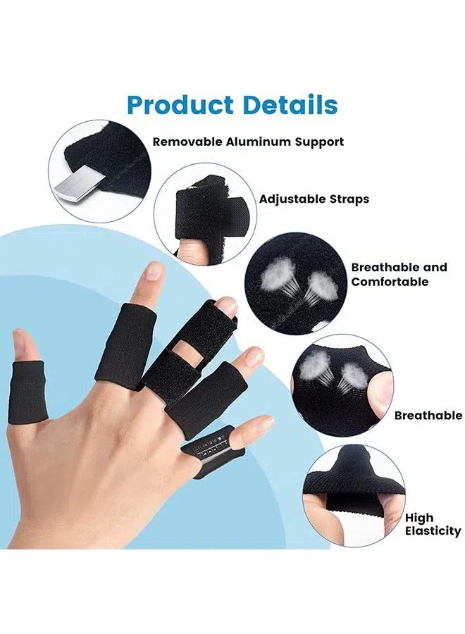 Finger Splint, Set of 2 Trigger Finger Brace with 10 Nylon Sleeves for Finger Pain Relief and Sport Injuries, Swelling Tendon Release Relieving Finger Stiffness and Sprained Knuckles - Image 4