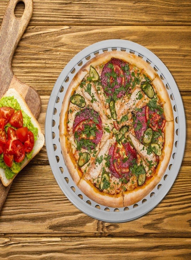 أموسفون صينية بيتزا دائرية من الفولاذ المقاوم للصدأ من أموسفن بفتحات - صينية خبز مثقبة مقاس 9 بوصات للفرن، آمنة للغسل في غسالة الأطباق - Image 4