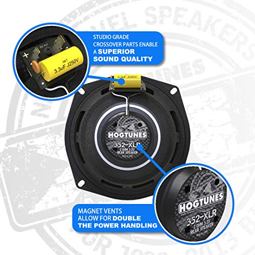 Hogtunes 352-XLR High Performance XL Series 5.25" Rear Speakers (2 Pack), Fits 1998-2013 Harley-Davidson Motorcycles - Image 3