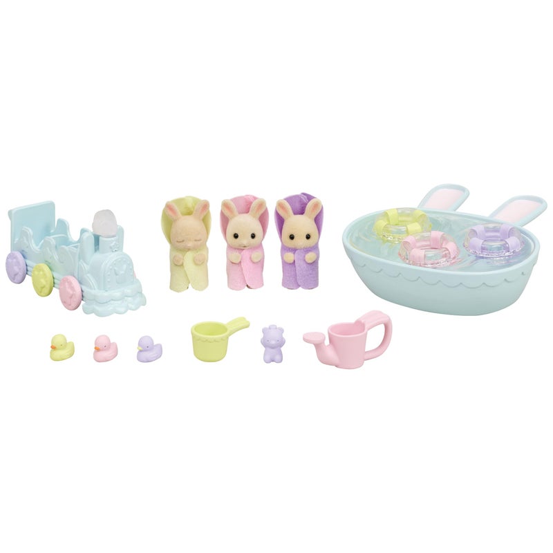Calico Critters مجموعة استحمام الأطفال الثلاثة من كاليكو كريترز - Image 1