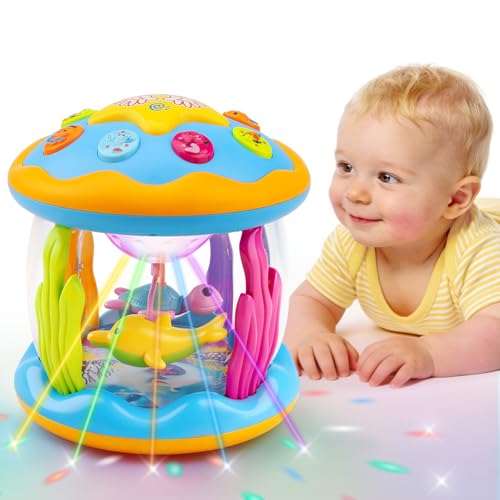 Tsomtto Baby Toys 06 Months Ocean Rotating Projector Musical Light Up Tummy Time Toys for Infants 03 4 5 6 7 8 9 Months Baby Aquarium Crawling Toys 612 Month Boys Girls 1 2 Year Old Birthday Easter Gifts - Image 1
