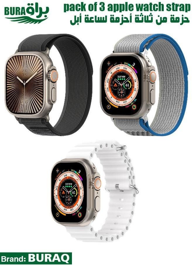BURAQ - Apple Watch Band Strap For Apple Watch Ultra 2/Ultra 49mm, Series 10 46mm, 9/8/7 45mm, SE2/SE/6/5/4 44mm, 3/2/1 42mm - Image 1