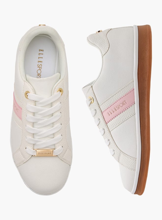 ELLE Women's Panelled Sneakers with Lace-Up Closure  - Image 1
