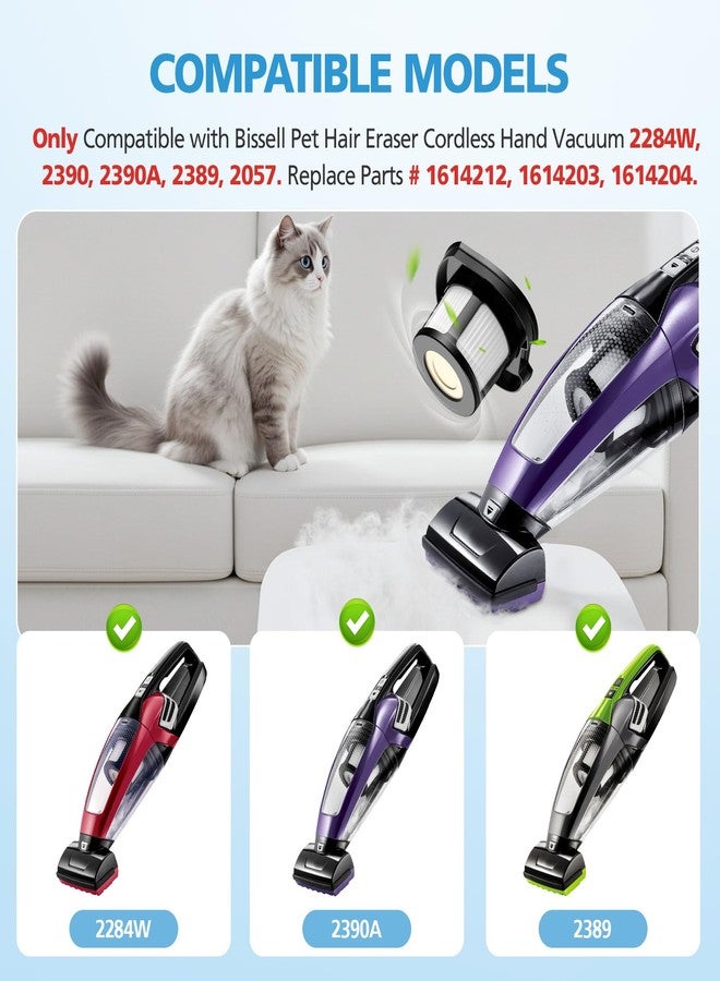 isingo 4 Pack 2284W 2390A Vacuum Replacement Filter Compatible with Bissell Pet Hair Eraser Hand Vacuum 2284W, 2390, 2390A, 2579, 2389, Part # 1614212 1614203 1614204, 4 Mesh Filters and 8 Foam Filters - Image 2