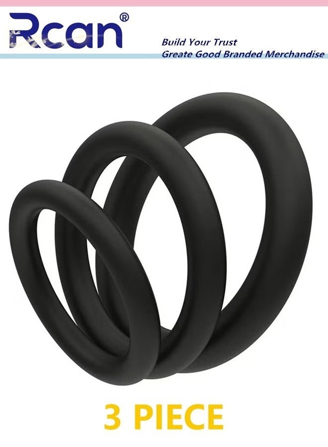 Rcan 3 pc Silicone Ring Men Sports Ring Elastic Easy Stretch Resistance Tear Resistance Exercise Ring Extended Endurance Waterproof Wear Resistant Soft Suitable for Male Sports Home - Image 3