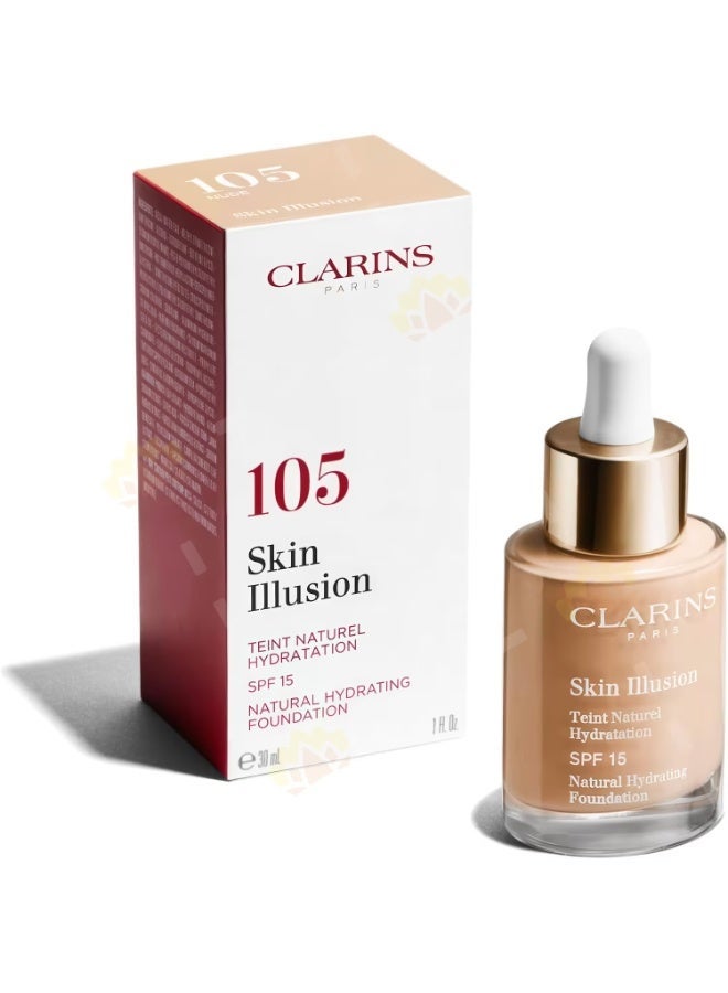 Clarins Skin Illusion Foundation 105 - Nude - Image 1