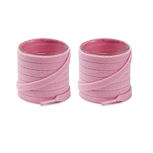 Lify 2 Pair Polyester Flat Shoe Laces for Athletic, Running - 5/16 Wide Shoelaces for Sneakers Shoes Boot Strings (150CM (59.05 Inch), Baby Pink) - Image 1