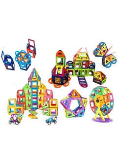 TEGRILO 148 Piece Magnetic Building Blocks Multicolor Clear 2D 3D Shapes Construction Tiles, Creative and Educational Magnetic Toys for Children  - Image 1