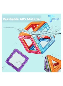 TEGRILO 148 Piece Magnetic Building Blocks Multicolor Clear 2D 3D Shapes Construction Tiles, Creative and Educational Magnetic Toys for Children  - Image 3