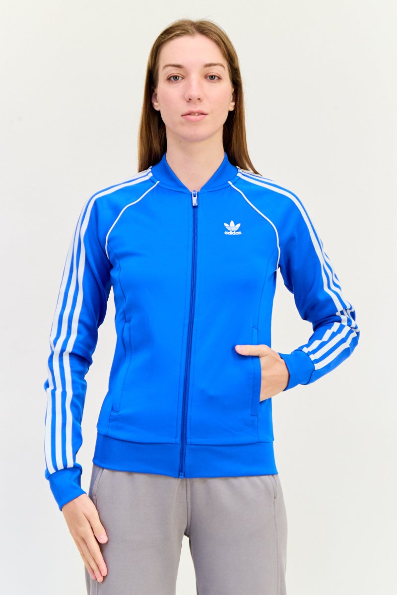 adidas Originals Women Sportswear Fit Outdoor Full Zip Sweatshirt, Blue  - Image 1