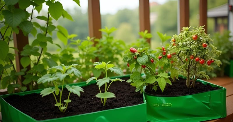 MASHKI Home Gardening Garden Green, HDPE Rectangular, 16"x10"x8" Inches Growbag (Pack of 4) - Image 3