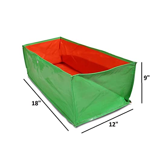 MASHKI Home Gardening Garden Green, HDPE Rectangular, 16"x10"x8" Inches Growbag (Pack of 4) - Image 2