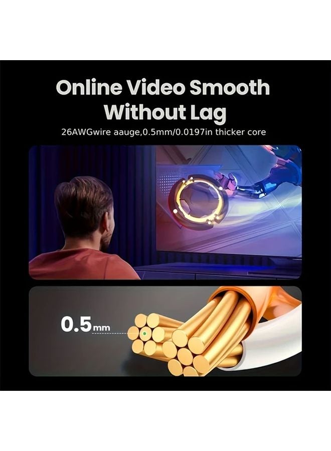 كابل إيثرنت رمادي Cat5e بطول 50 متر مع 50 مشبك، سلك توصيل غير قابل للتشابك للكمبيوتر والموجه والمودم وPS5 - Image 4