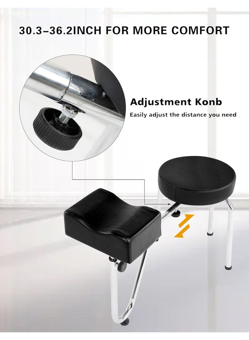 Meishida Pedicure Stool, Adjustable Tattoo Leg Arm Rest Stand Leather Foot Stool Chair Manicure Technician Footrest Nail Station for Beauty Salon Nail Shop&Nail Techs Pedicure Stool Spa (Black)  - Image 3