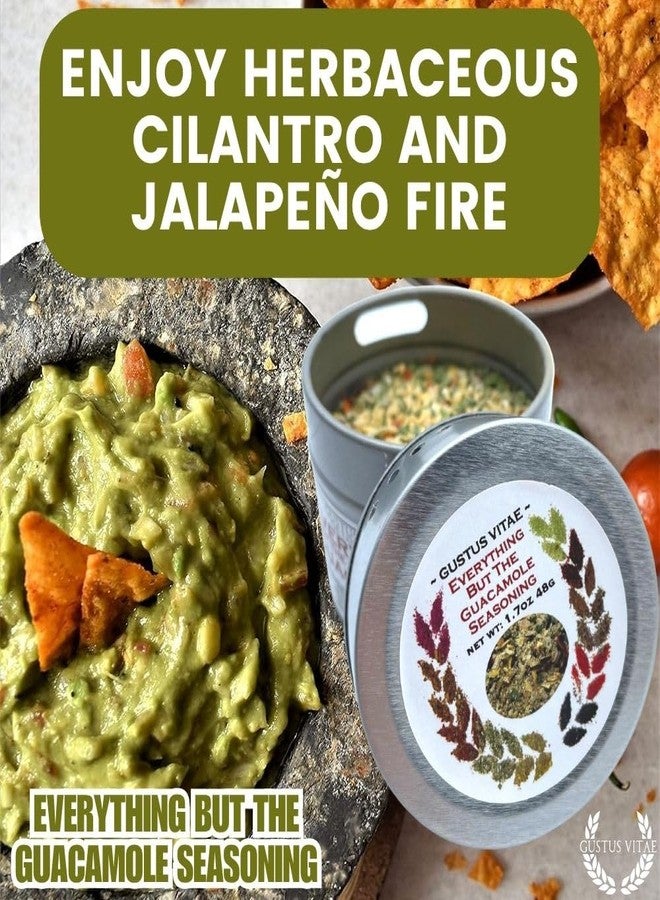 GUSTUS VITAE Everything But the All Natural Guacamole Seasoning | Gourmet Spice Blend | Non GMO, All Natural | Handmade in Small Batches in USA | Artisanal Seasoning Mix | Magnetic Tin | GLP-1 Friendly | Sustainably Sourced Rub | Ultra Premium | Gustus Vitae - Image 4