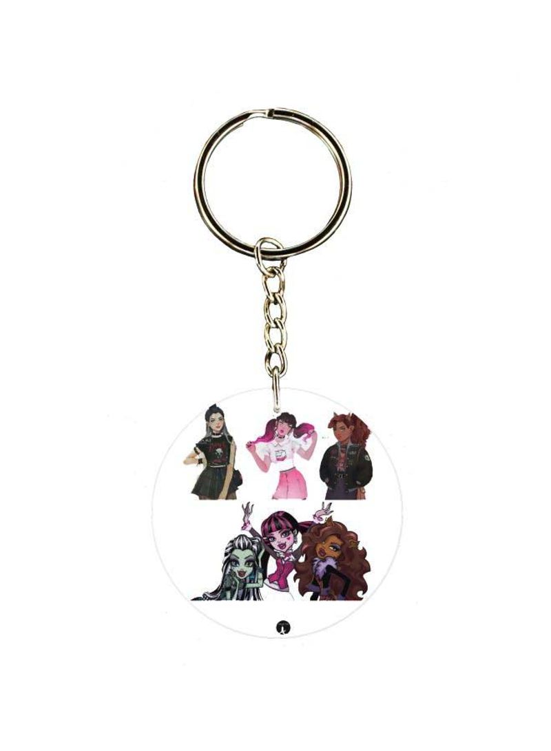 Cartoon Girl Printed Keychain