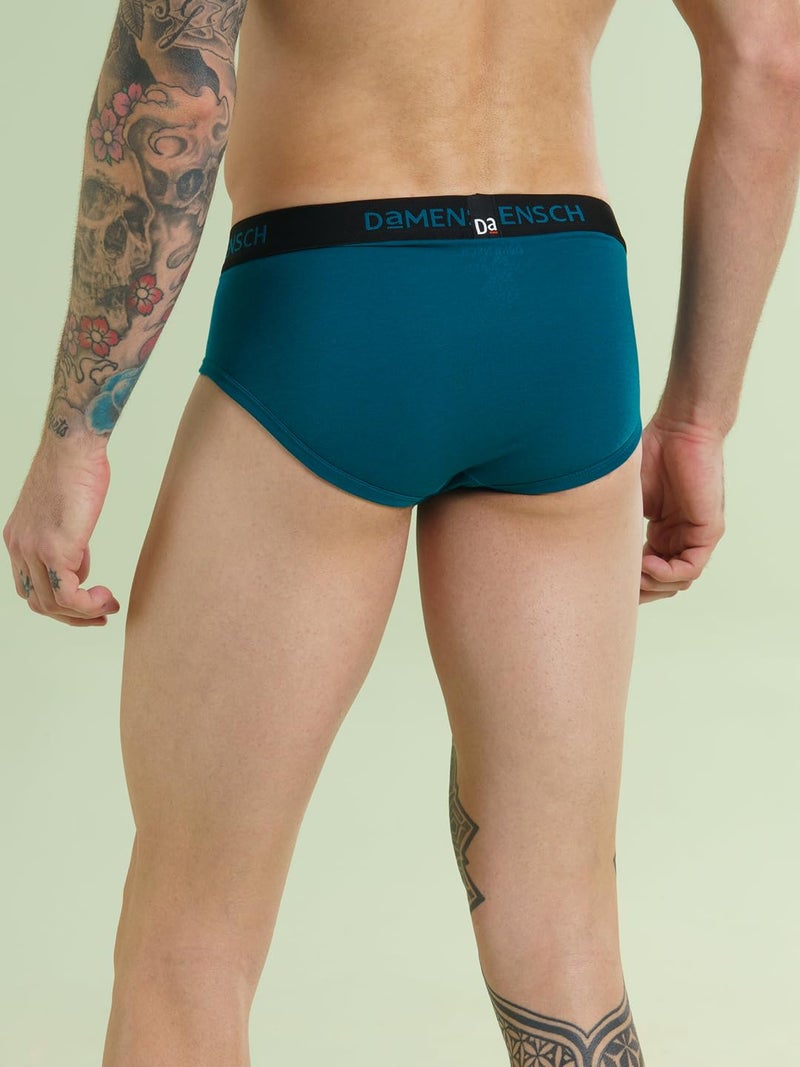 DAMENSCH Mens Premium Cotton Solid Briefs ReFRSH Single of Peppermint Powered-Pack of 1-Sailor Blue-Small - Image 4
