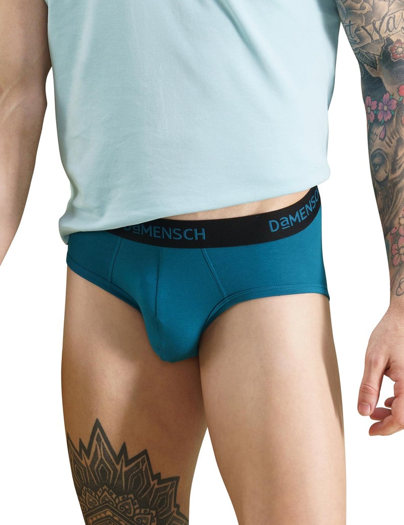 DAMENSCH Mens Premium Cotton Solid Briefs ReFRSH Single of Peppermint Powered-Pack of 1-Sailor Blue-Small - Image 1